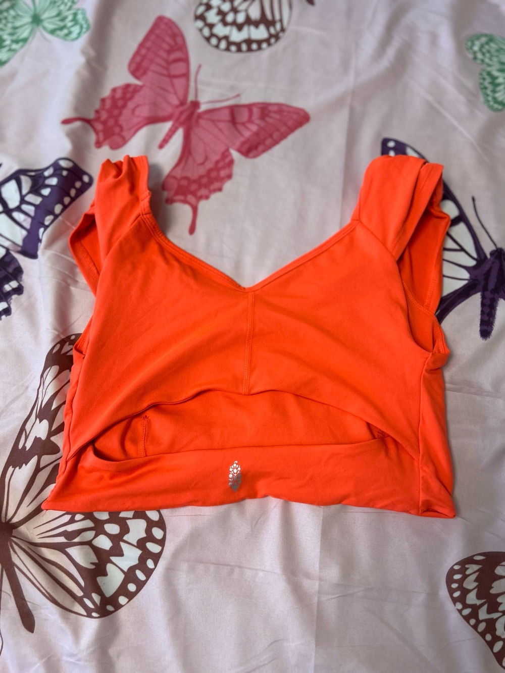 Free People Neon Orange Cropped Tank